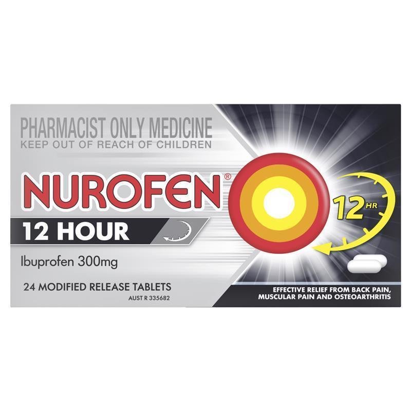 Nurofen 12 Hour Relief 300mg 24 Tablets - Ibuprofen (S3)