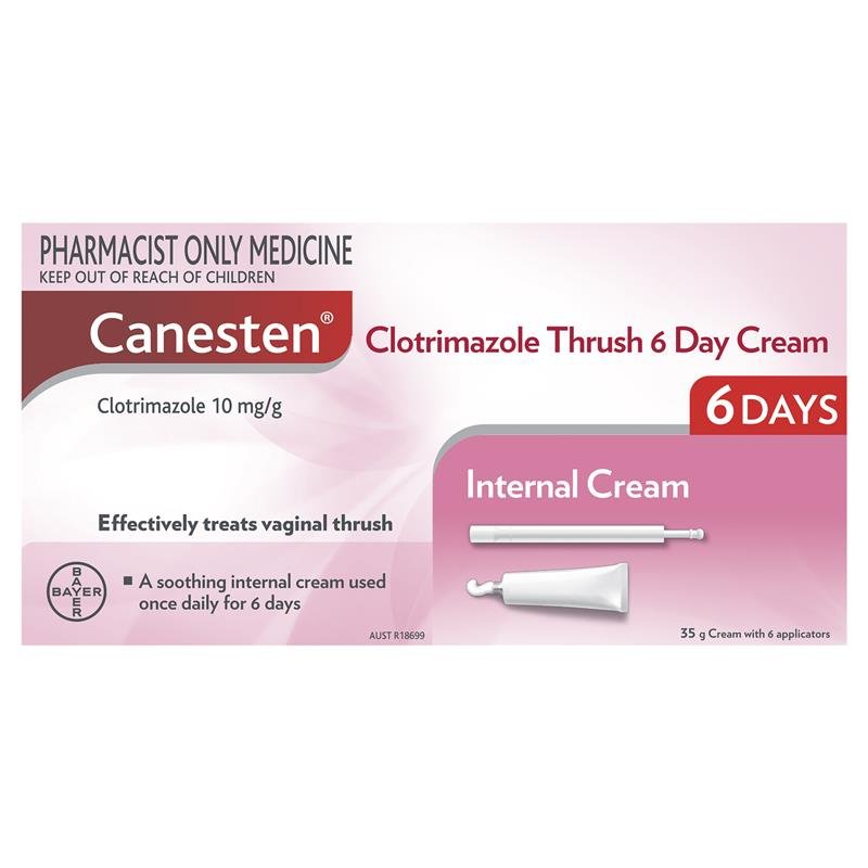 Canesten Clotrimazole Thrush Treatment 6 Day Cream 1% - Clotrimazole (S3)