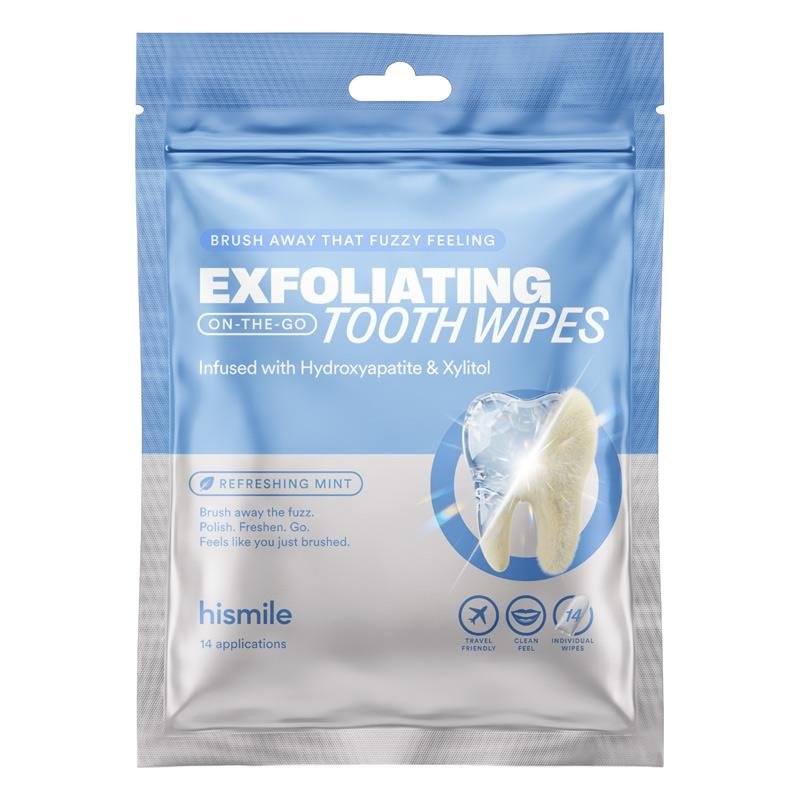 Hismile Exfoliating Tooth Wipes 14 Pack