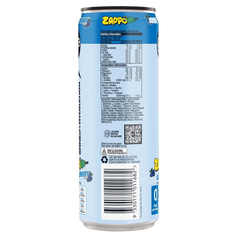 BSc 燃脂补水饮料 Zappo 酸蓝覆盆子味 355ml